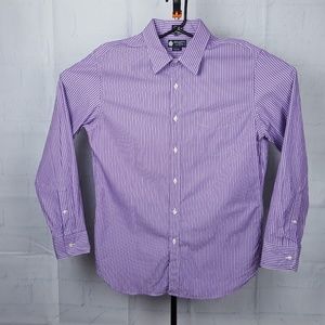 Haberdashery Mens L 16-16 1/2 Purple Stripe Shirt